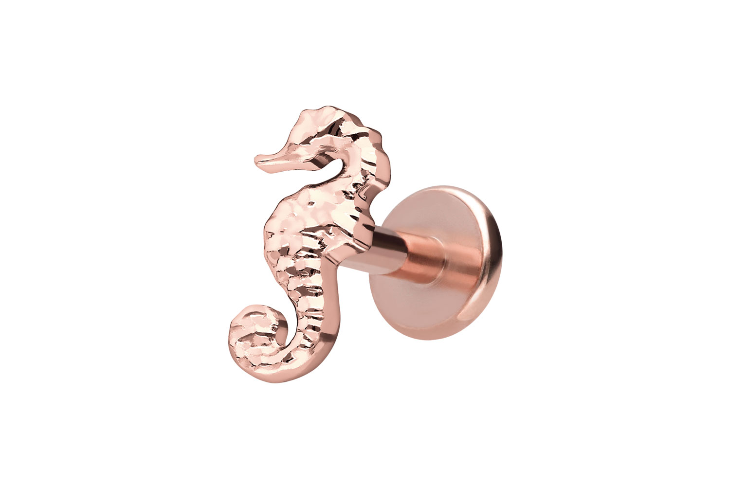 Titan Labret Piercing mit Innengewinde SEEPFERDCHEN